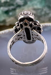 Antique German Silver, Moonstone & Turquoise Ring