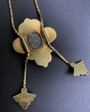 Antique 18K, Topaz & Spinel Slide Necklace