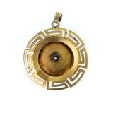 Antique Archaeological Revival 9K & Enamel Celestial Pendant