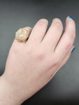 SOLD Vintage 14K Hand Painted Portrait Lady Ring
