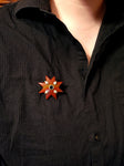 SOLD Antique Silver & Carved Carnelian Star Brooch