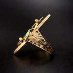 Antique 9K, 14K, Turquoise & Seed Pearl Conversion Ring