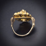 Vintage 14K, Diamond & Sapphire Lion Head Conversion Ring