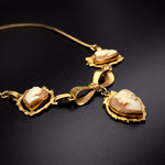 Victorian Revival 12K Gold-Filled Triple Cameo Necklace