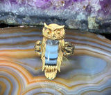 Koven Kreation Custom 14K & Hard Stone Owl Ring