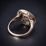 Antique Edwardian 10K, Ruby, Diamond & Enamel Ring