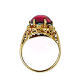 Antique English 9K, Garnet & Turquoise Ring