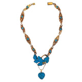 SOLD Antique 14K & Turquoise Heart Locket Necklace