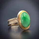 Antique 14K & Jade Conversion Ring