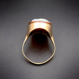 Antique Victorian 14k Sardonyx Roman Soldier Cameo Ring
