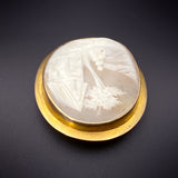 Antique 10K & Carved Shell Cameo Brooch