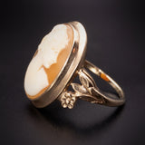 Antique 10K & Carved Shell Cameo Ring