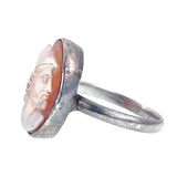 Antique Silver & Carved Centurian Cameo Ring