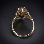 SOLD  Vintage Art Deco Style 14K , Citrine & Diamond Ring