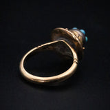 Antique 9K & Turquoise Conversion Ring