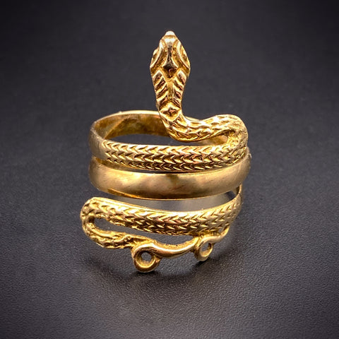 Sold 14K Gold Coiled Snake Ring