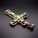 Antique Georgian 18K Emerald & Diamond Cross Pendant
