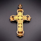 SOLD Antique Georgian 18K Emerald & Diamond Cross Pendant