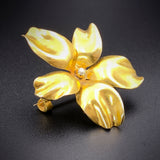Antique 14K Gold & Diamond Flower Brooch/Pendant