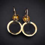 SOLD Antique 14K & Micromosaic Pansy Earrings