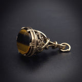 SOLD Vintage Victorian Revival Reproduction 9K & Tigers Eye Watch Fob