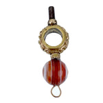SOLD Antique Gold Filled & Carved Agate Watch Key