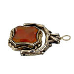 SOLD Antique 8K Rolled Gold & Carnelian Spinner Watch Fob