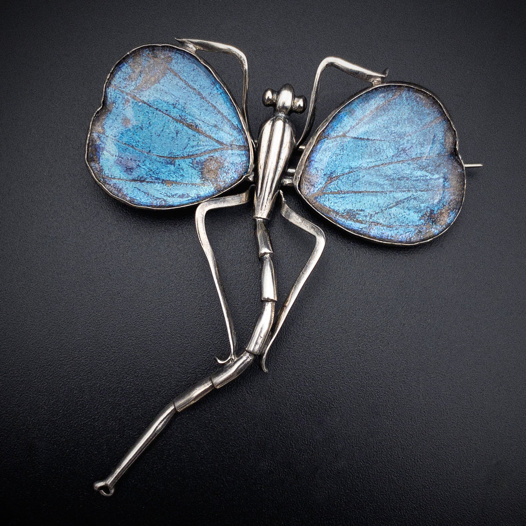 Psyche Blue Butterfly Brooch - Anne Koplik Designs
