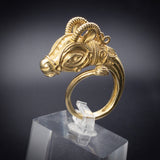 SOLD  Archeological Revival Etruscan Influence 18K Ibex Ring