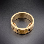 SOLD Antique 14K Inscribed Rotating Memento Mori Ring