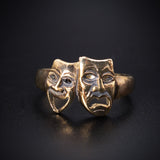 Koven Kreation 14K Gold Comedy & Tragedy Replica Ring