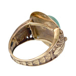 Antique 14K & Amazonite Conversion Ring