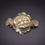 10K Gold Swirl Victorian Repousse Brooch