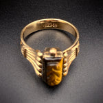 Antique 8K & Tigers Eye Cameo Ring