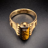 Antique 8K & Tigers Eye Cameo Ring