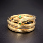 Koven-Created Victorian Inspired 14K Gold Ring With Gemstone Eyes