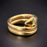 Koven-Created Victorian Inspired 14K Gold Ring With Gemstone Eyes