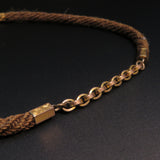 Woven Hair Watch Strap with Gold-Filled Parts and Sardonyx Fob