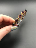 Victorian Etruscan Revival 9K & Purple Ombre Art Glass Bracelet