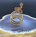 SOLD Antique French 18K & Ruby Snake Ring TLJ