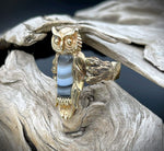 Koven Kreation Custom 14K & Hard Stone Owl Ring
