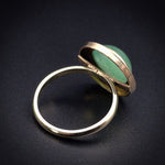 SOLD- Antique 14K & Jade Cabochon Conversion Ring