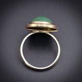 SOLD- Antique 14K & Jade Cabochon Conversion Ring