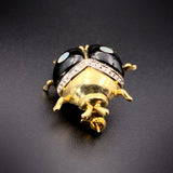 14K, Diamond, Mother of Pearl & Enamel Insect Brooch