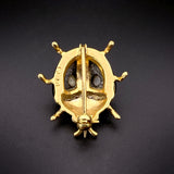 14K, Diamond, Mother of Pearl & Enamel Insect Brooch