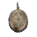 SOLD Antique Silver, Amethyst, Seed Pearl & Hand Painted Enamel Cupid Locket Pendant TLJ