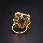 Striking 14k Gold Whiskey Citrine Large Ring