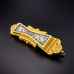 SOLD Antique Italian 18K Micromosaic Brooch