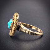 Antique 9K & Turquoise Conversion Ring