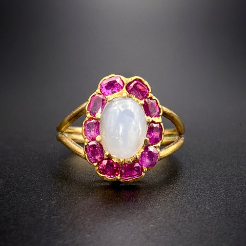 Vintage 18K, 14K, Star Sapphire & Ruby Conversion Ring